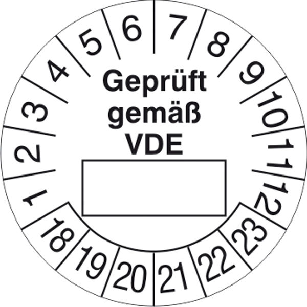 Prfplakette Geprft gem VDE