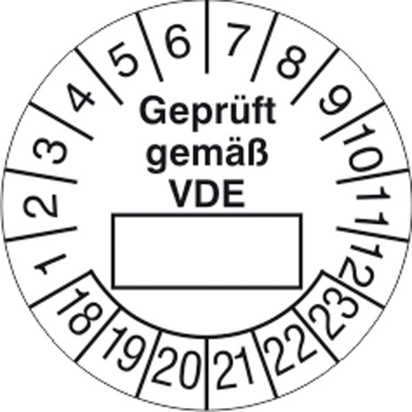 Prfplakette Geprft gem VDE