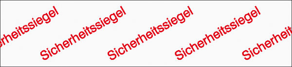 Sicherheitssiegel Text: Sicherheitssiegel (mehrfach pro Etikett)