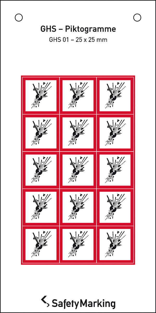 GHS-Gefahrenpiktogramm Symbol 01: explodierende Bombe