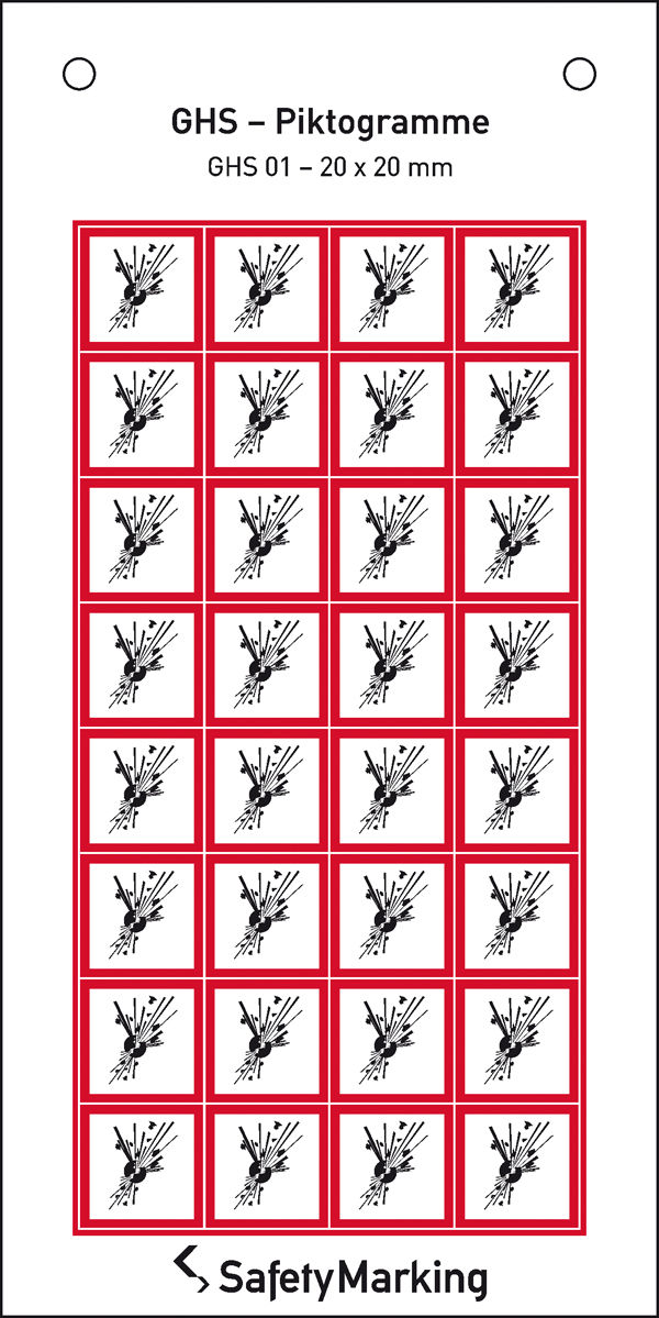 GHS-Gefahrenpiktogramm Symbol 01: explodierende Bombe