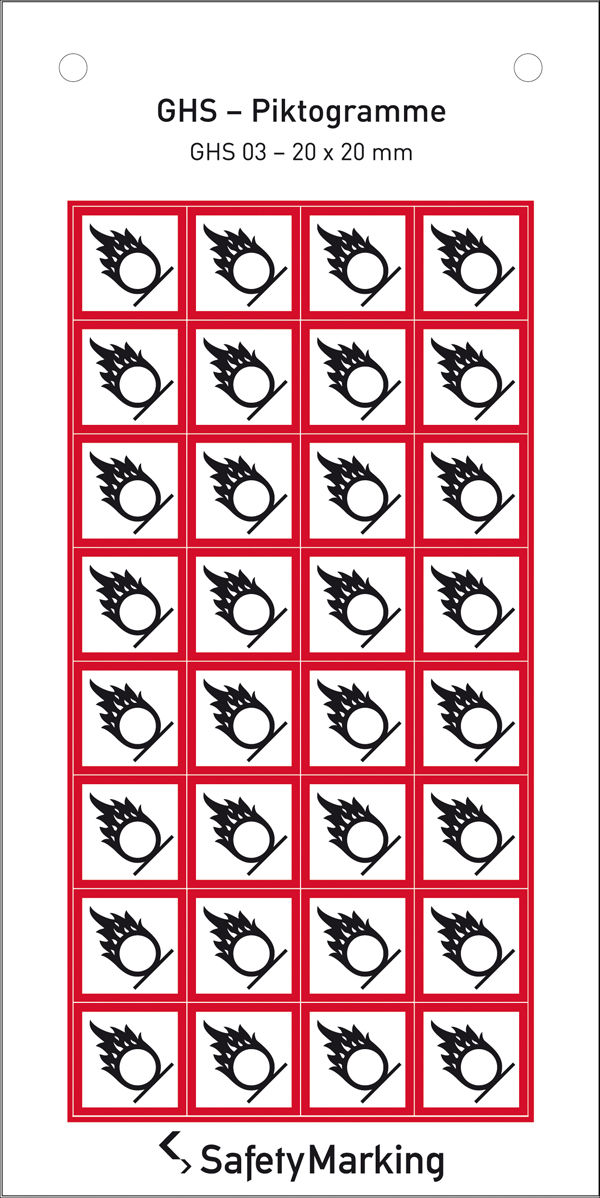 GHS-Gefahrenpiktogramm Symbol 03: Flamme ber Kreis