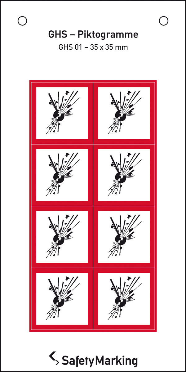 GHS-Gefahrenpiktogramm Symbol 01: explodierende Bombe