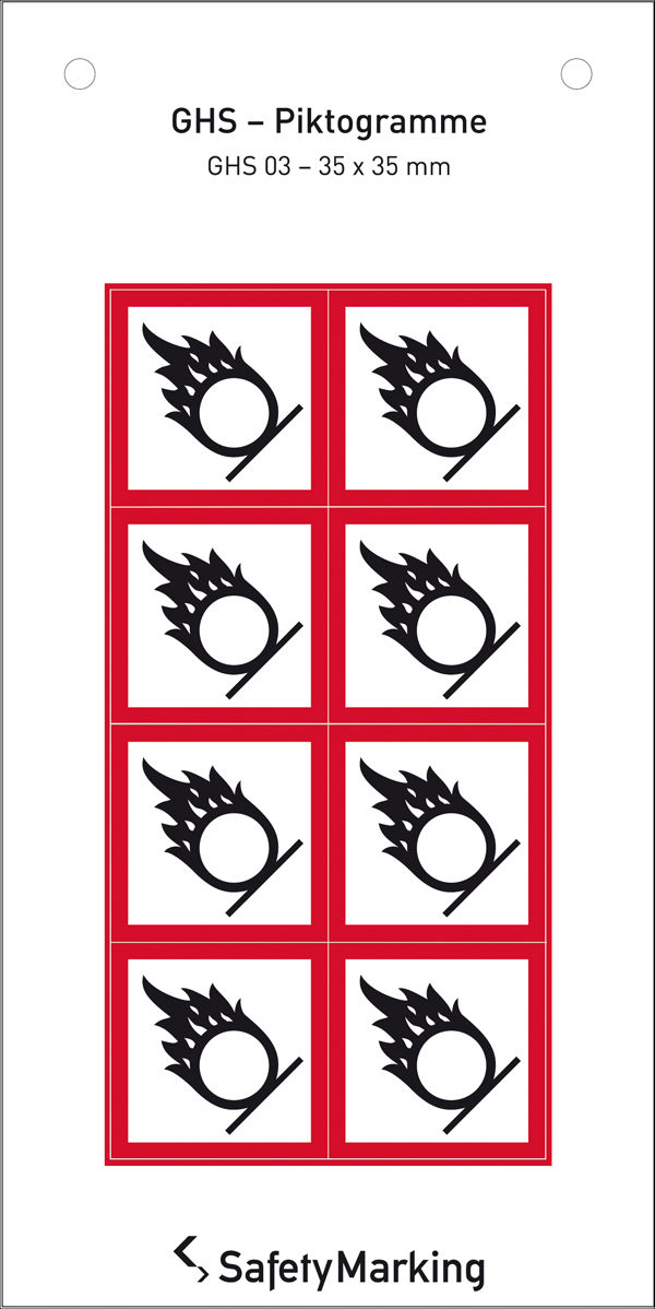 GHS-Gefahrenpiktogramm Symbol 03: Flamme ber Kreis