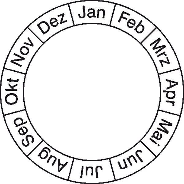 Monatsgrundplakette Januar - Dezember