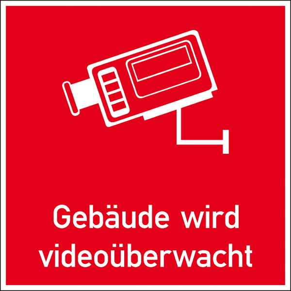 Video Infozeichen Gebude wird videoberwacht