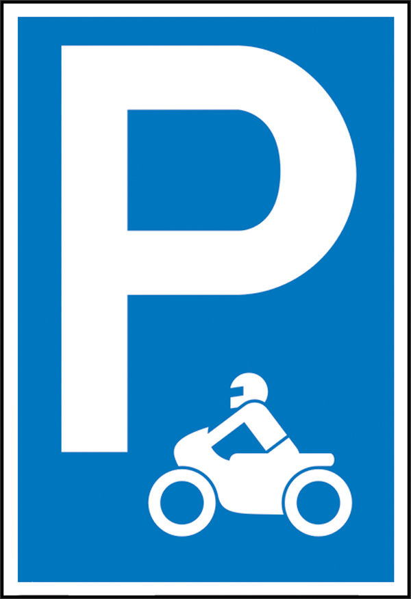 Parkplatzschild Symbol: P - Motorrad (Symbol)