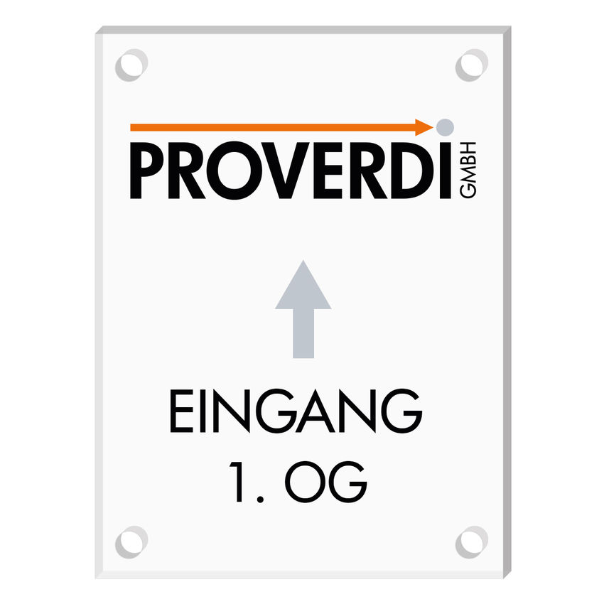 Schild aus Acrylglas - bedruckt - Gre 150 x 200 mm [klein]
