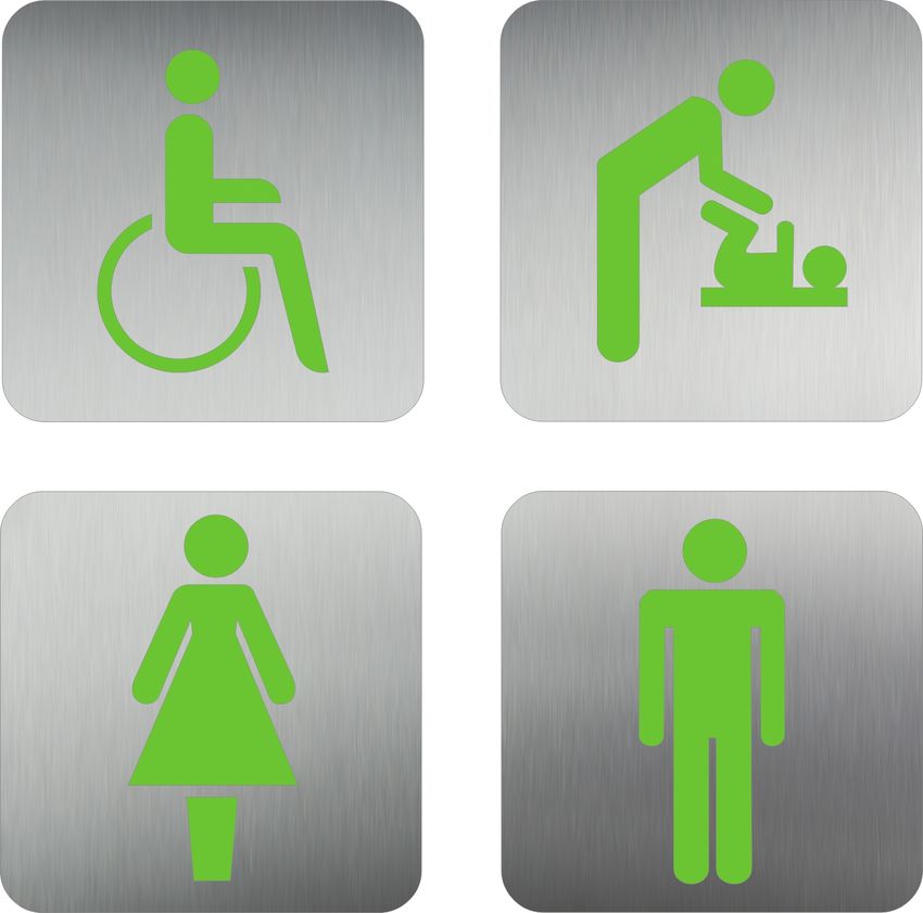 Trschild aus Edelstahl und Acryl fr WC und Toilette in vielen Farben