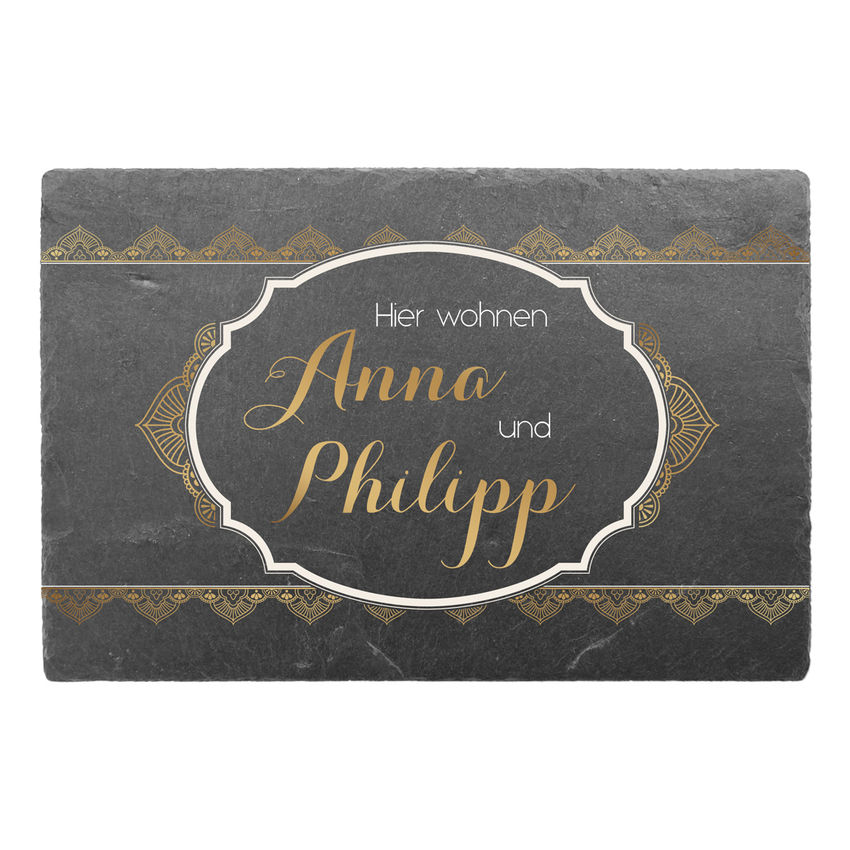 Schieferschild mit Design Orient 300 x 200 mm