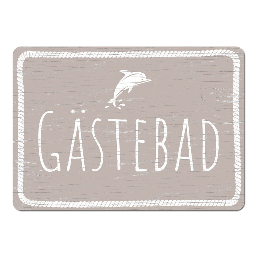 Maritimes Dekoschild A4 mit Wunschtext taupe large