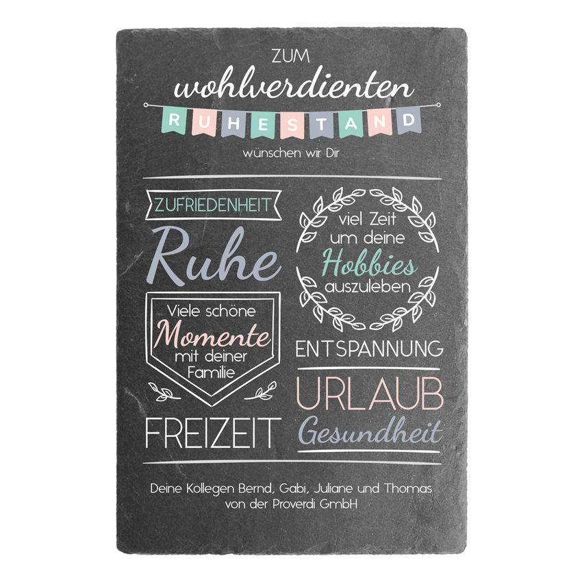 Geschenkidee fr Rentner zum wohlverdienten Ruhestand 200 x 300 mm