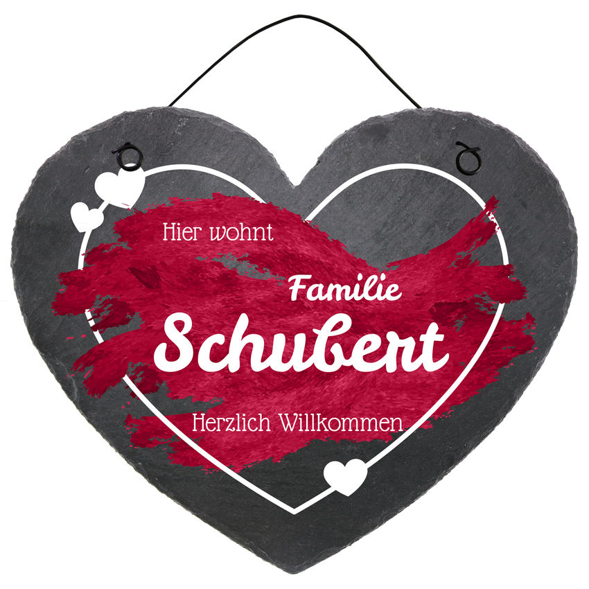 Schieferherz Trschild in der Gre 24 cm Design Brush