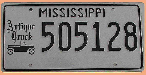 US Nummernschild Mississippi - Antique Truck - original
