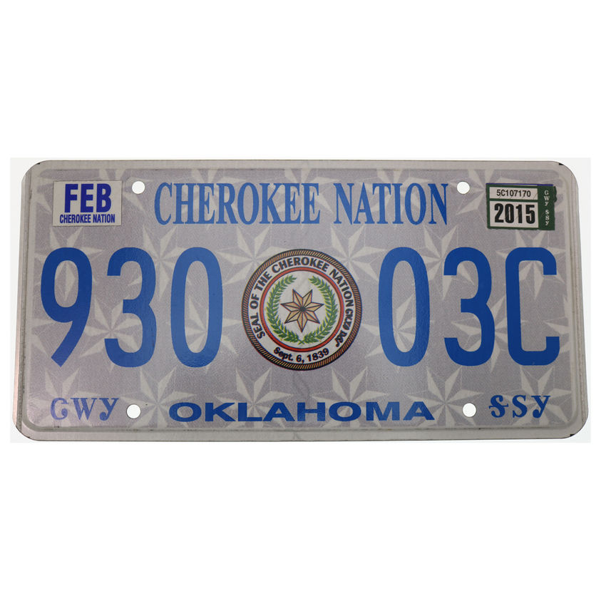 US Kennzeichen Oklahoma Cherokee Nation - original Nummernschild aus den USA