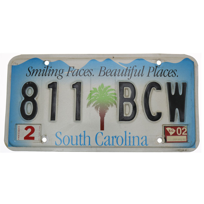 US Kennzeichen South Carolina - original Nummernschild aus den USA