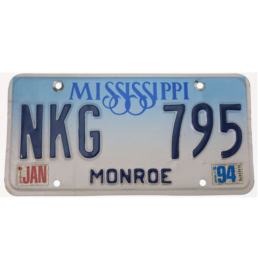 US Schild Mississippi - original Nummernschild aus den USA