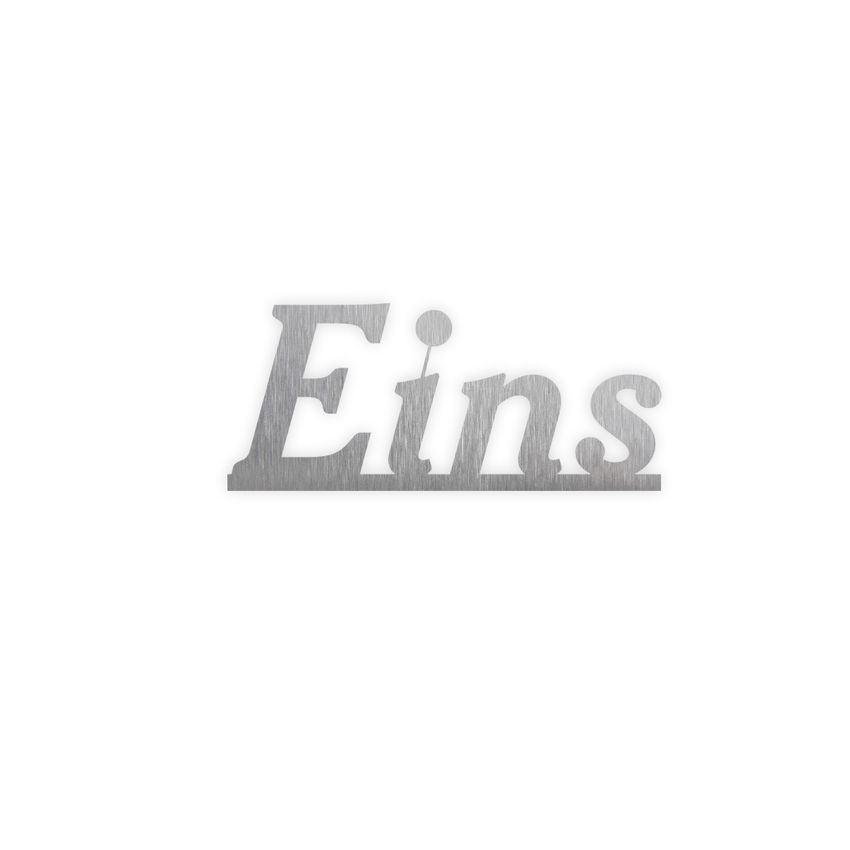 Edelstahl-Hausnummer als Zahlwort- Hhe 100mm - bis 5 Buchstaben