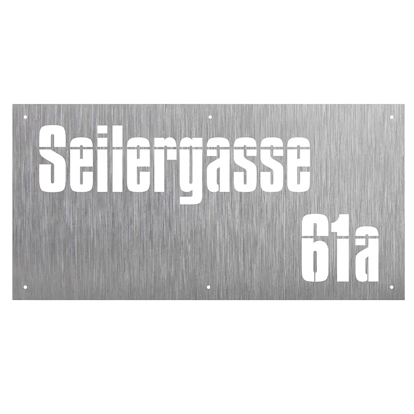Hausnummer aus Edelstahl -Design Rectangle Impossible