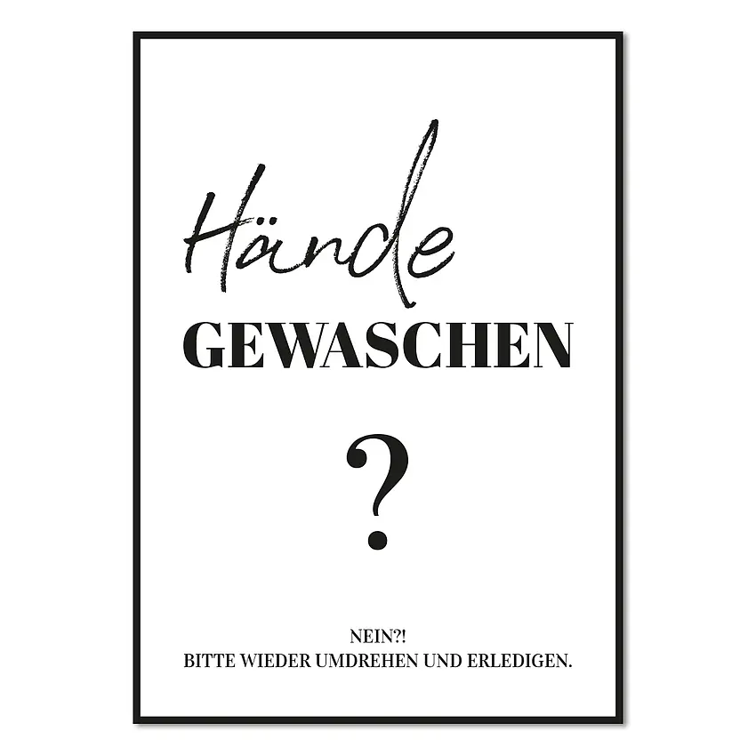 A5 Aluminiumschild - Hände gewaschen?