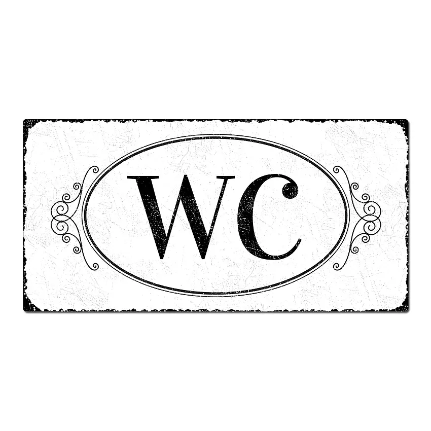 Proverdi GmbH WC-Schild im Vintage Stil aus Aluminium Toilettenschild WC