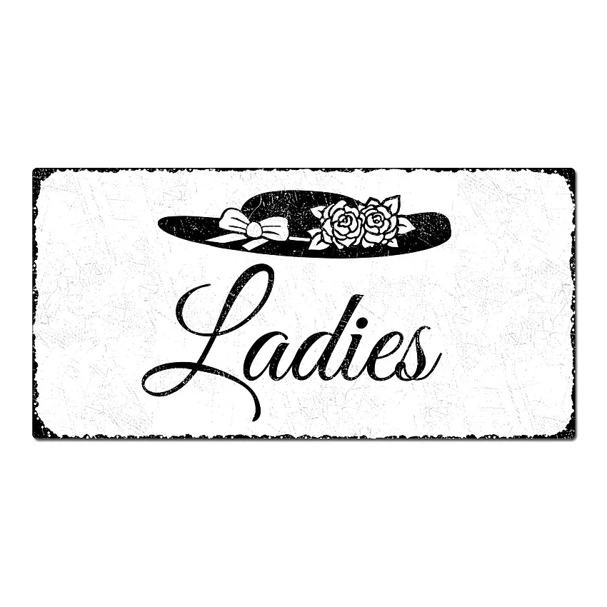 Proverdi GmbH Toilettenschild Ladies im Vintage Look aus Aluminium Toilettenschild Ladies