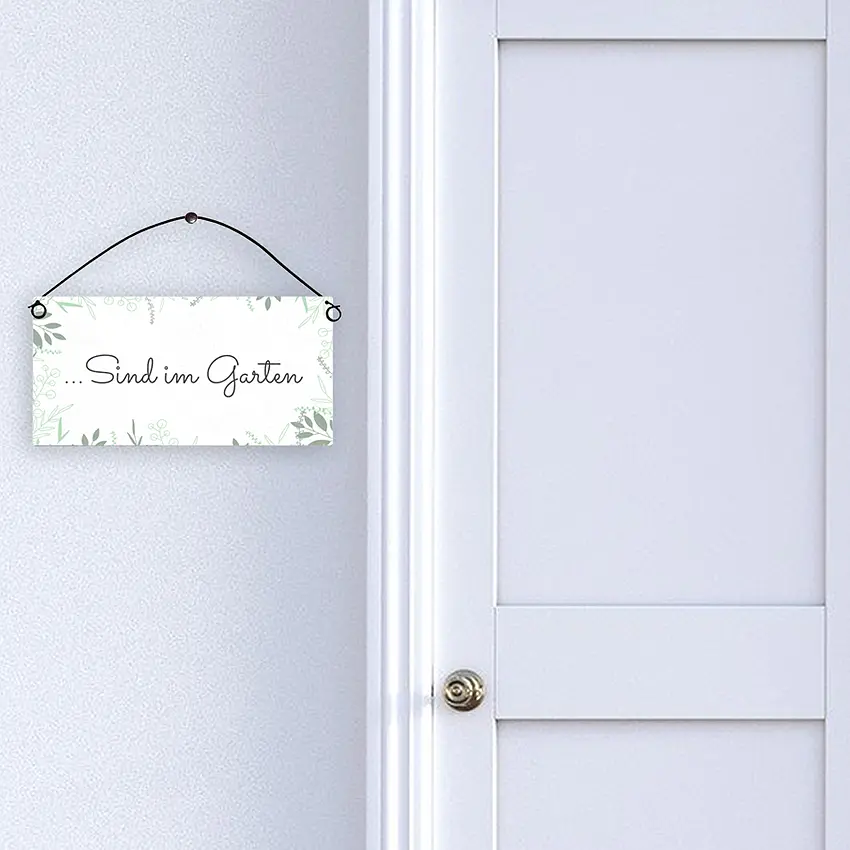 Blechschild Design "green frame" mit Wunschtext 30 x 15 cm