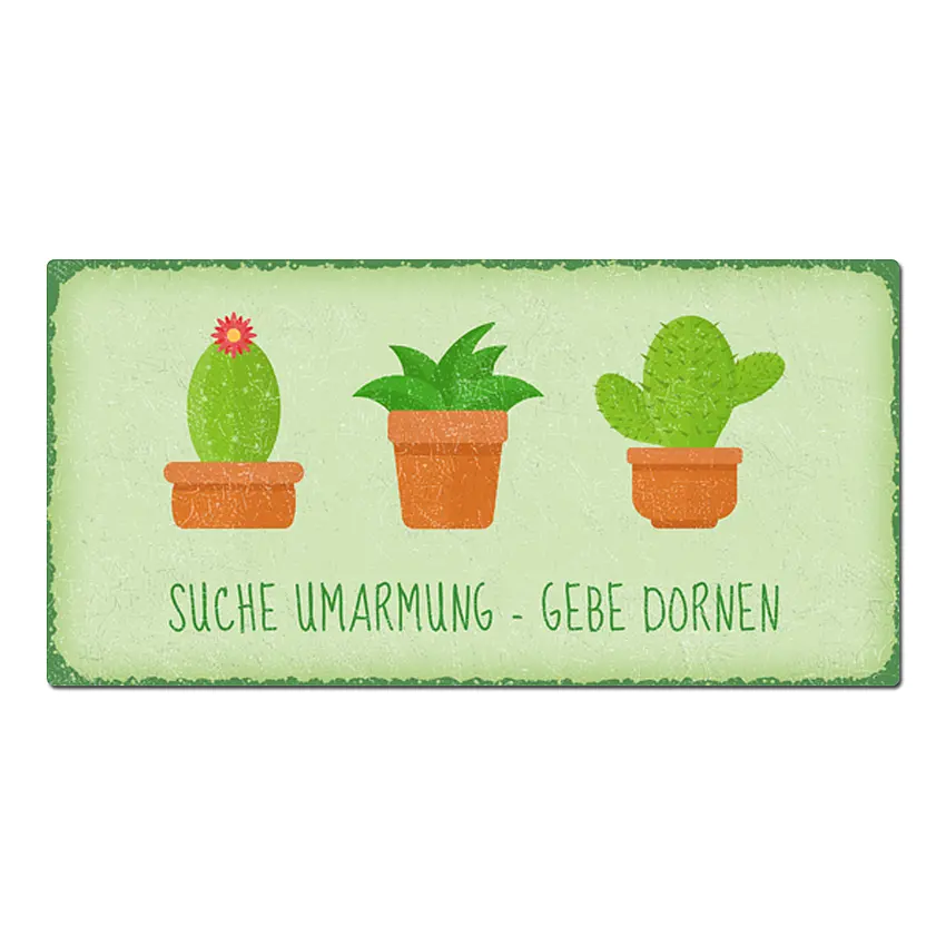 Blechschild Design "Kaktus" 30 x 15 cm