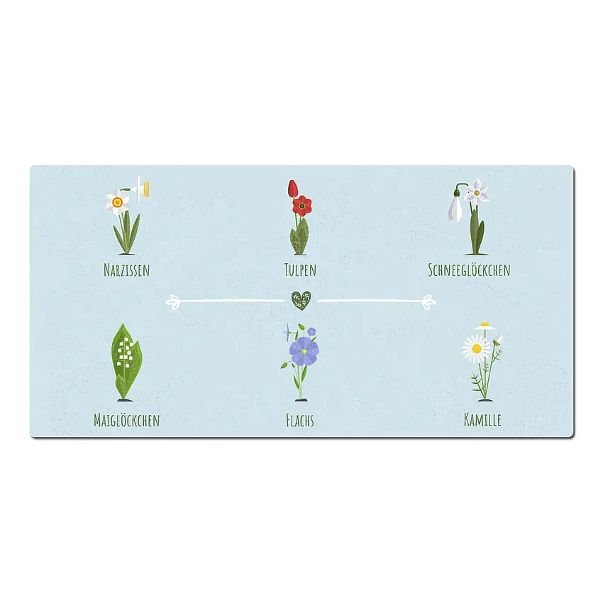 Schild "Flowers" hellblau 30 x 15 cm