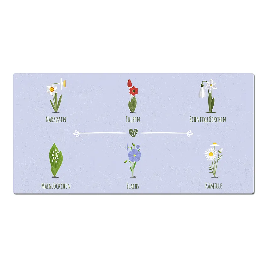 Blechschild in lila "Flowers" 30 x 15 cm