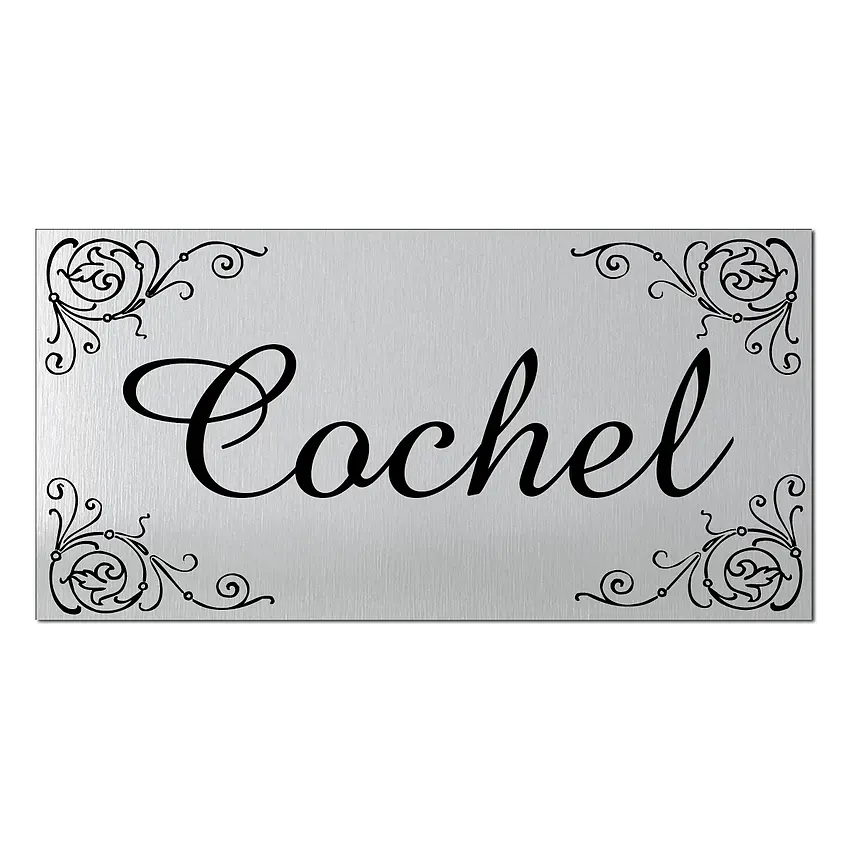 Klassisches Türschild aus Aluminium - Ornament - 20 x 10 cm