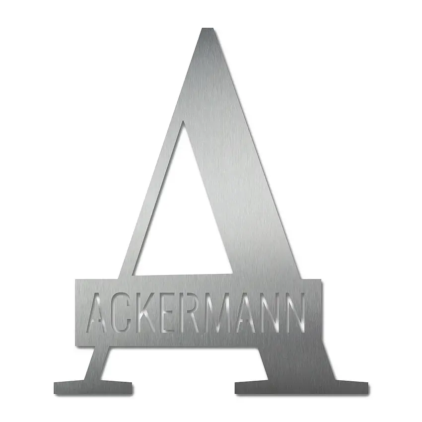 Monogramm mit Familienname | Minimal Edelstahl