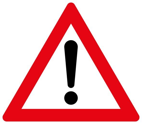 Verkehrszeichen StVO - Dreieckiges Verkehrsschild Gefahrstelle