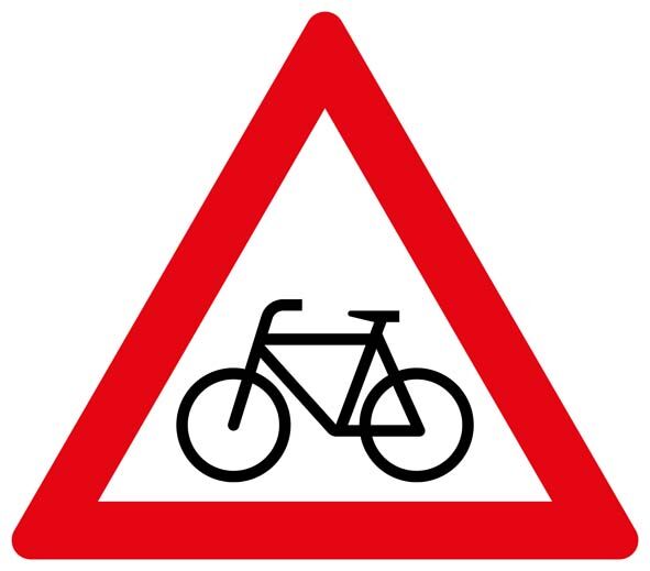 Verkehrszeichen StVO - Dreieckiges Verkehrsschild Fahrrad