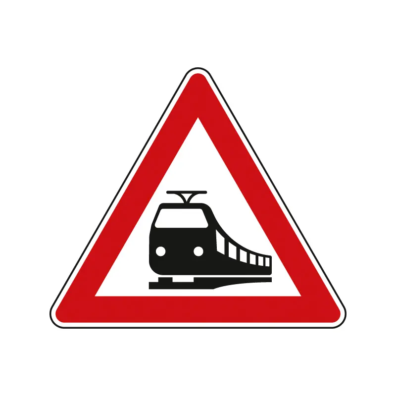 Verkehrszeichen StVO - Dreieckiges Verkehrsschild Bahnübergang