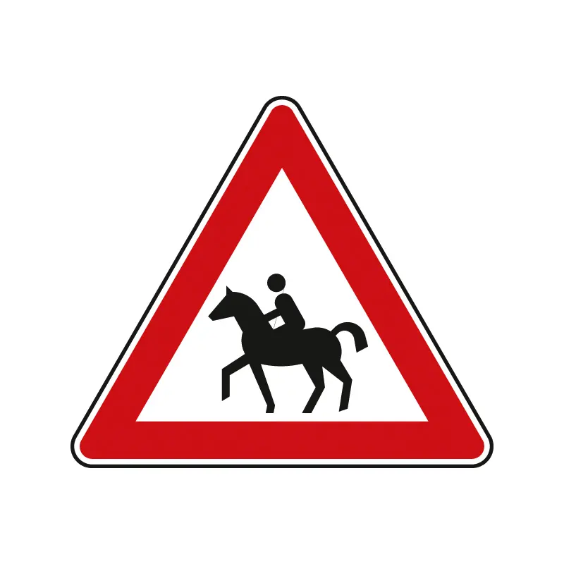 Verkehrszeichen StVO - Dreieckiges Verkehrsschild Reiter