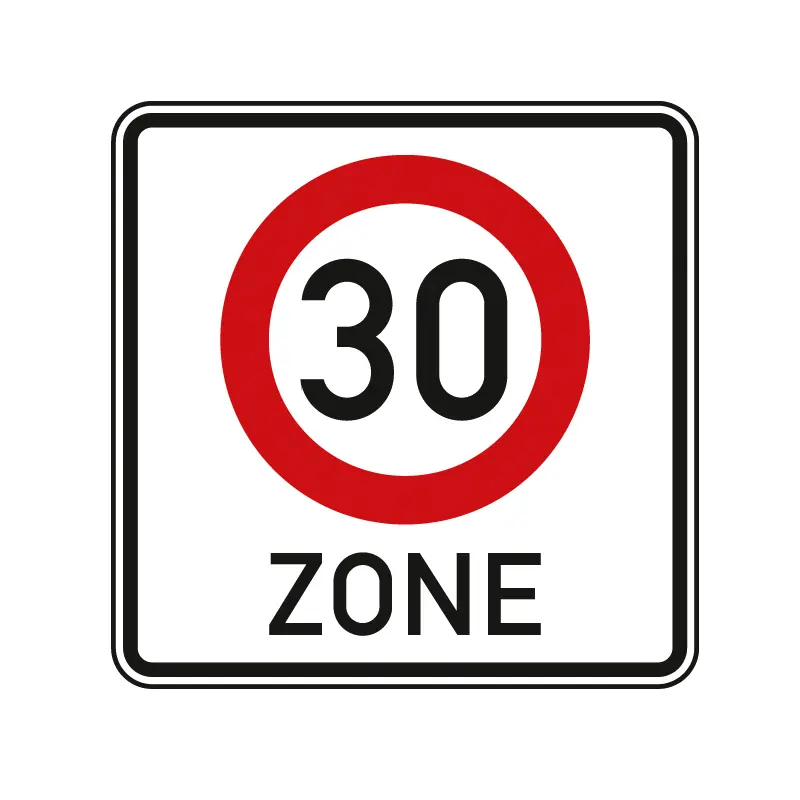 Verkehrsschild - Beginn einer Tempo 30-Zone