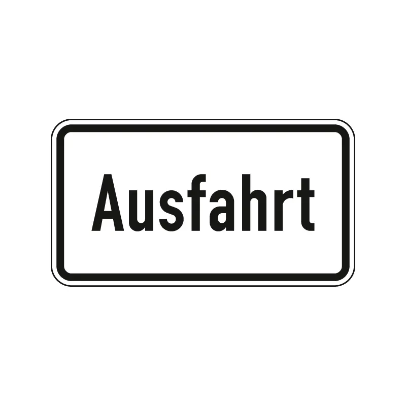 Verkehrszeichen Zusatzschild StVO - Ausfahrt