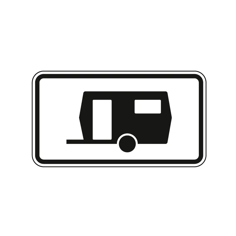 Verkehrszeichen Zusatzschild StVO - Wohnwagen - Parkzeit mehr als 14 Tage