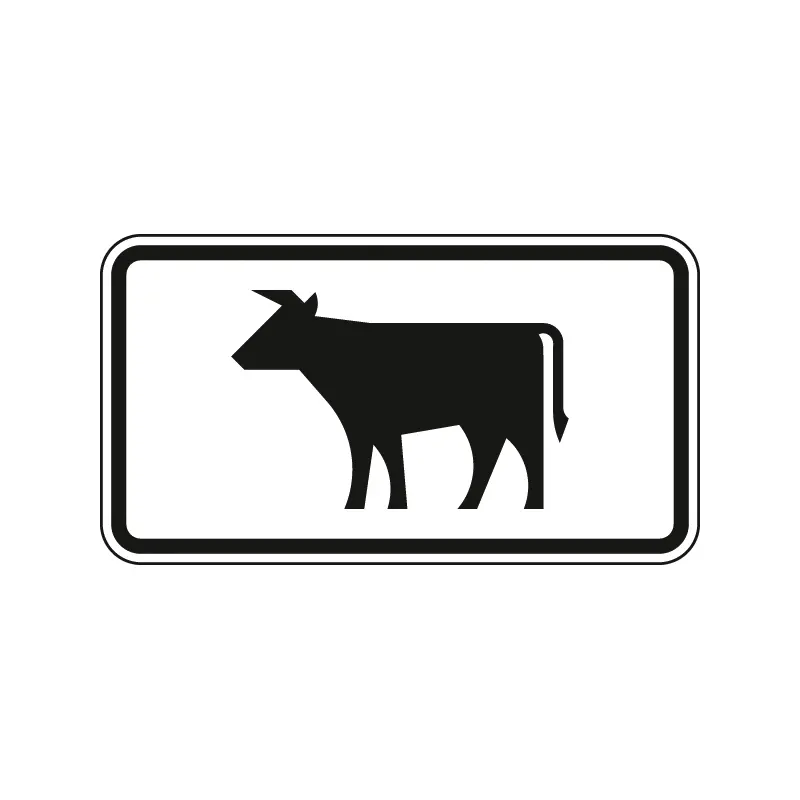 Verkehrszeichen Zusatzschild StVO - Kuh