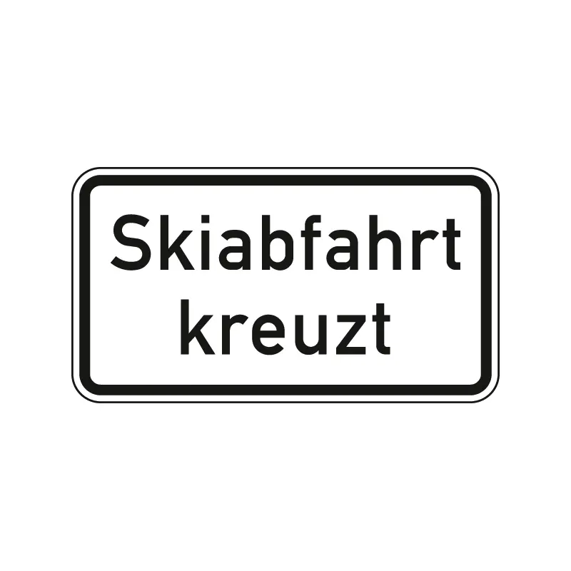 Verkehrszeichen Zusatzschild StVO - Skiabfahrt kreuzt