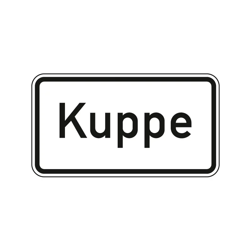 Verkehrszeichen Zusatzschild StVO - Kuppe