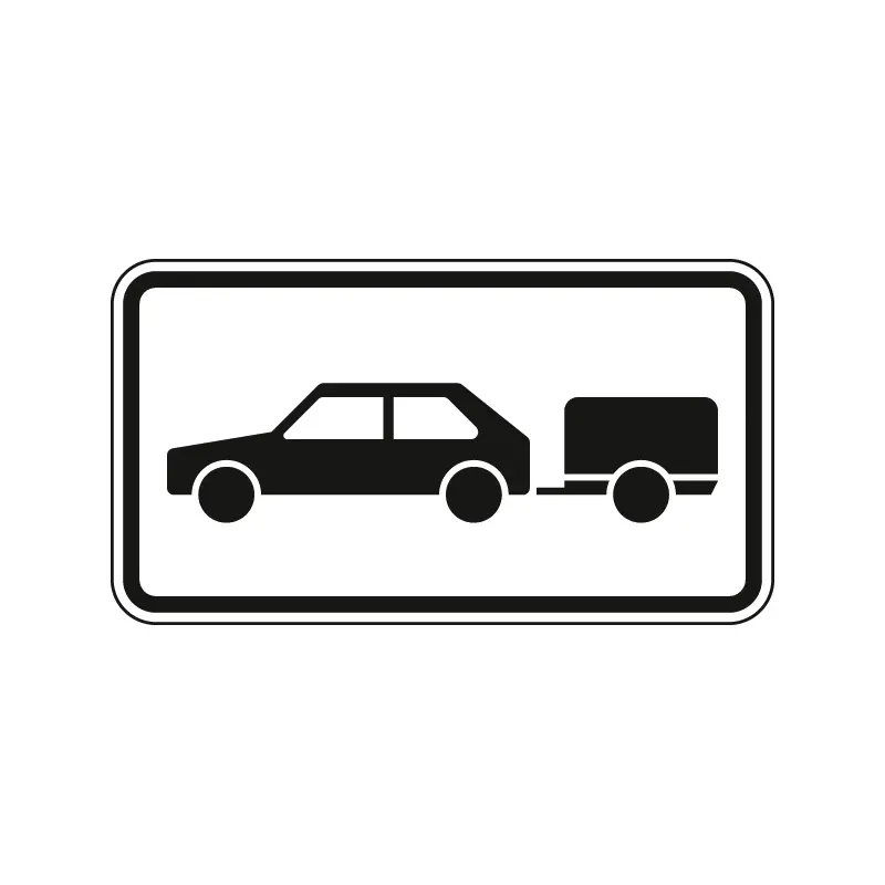 Verkehrszeichen Zusatzschild StVO - PKW mit Anhänger