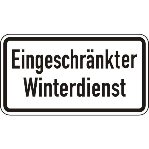 Verkehrszeichen Zusatzschild StVO - Eingeschränkter Winterdienst