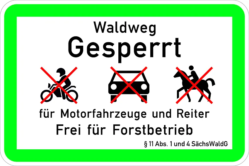 Umweltschutzschild - Waldweg gesperrt