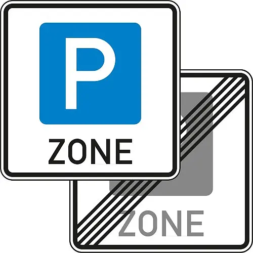 Verkehrszeichen - Parken - Beginn einer Parkraumbewirtschaftungszone
