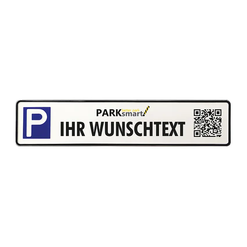 Proverdi GmbH Parkplatzschild PARKsmart - mit Wunschtext und QR-Code