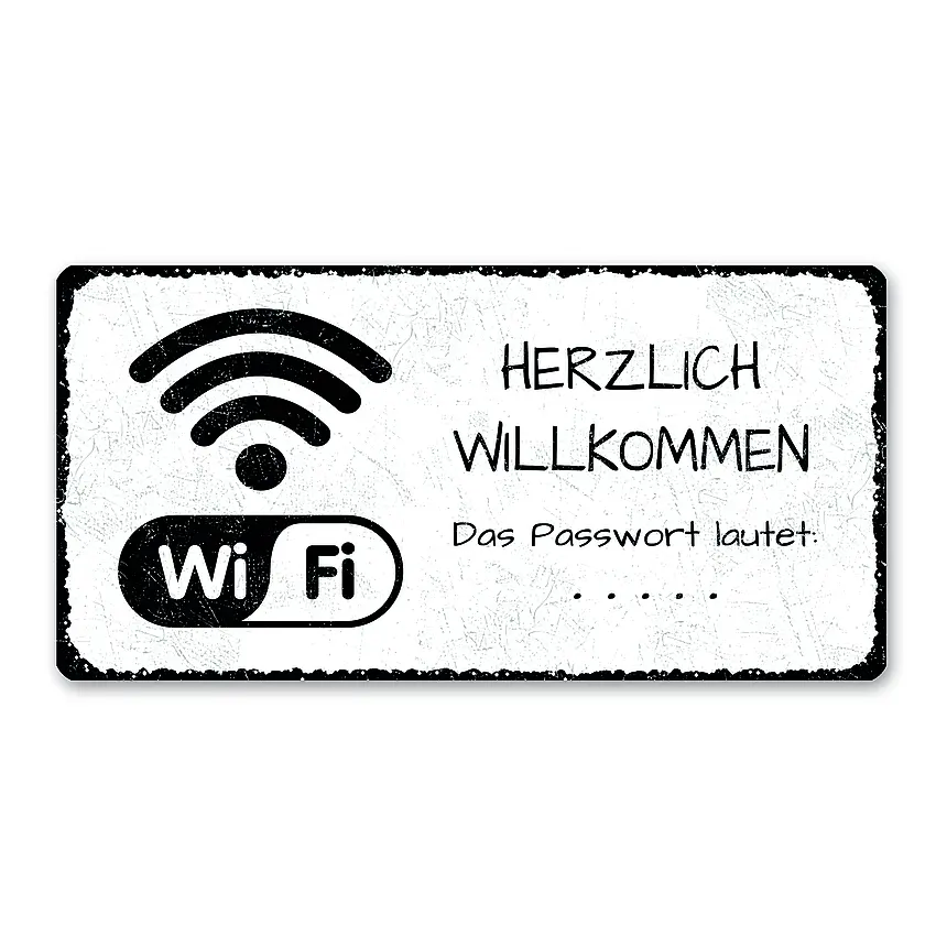 WLAN-Schild im Vintage Stil - 20 x 10 cm