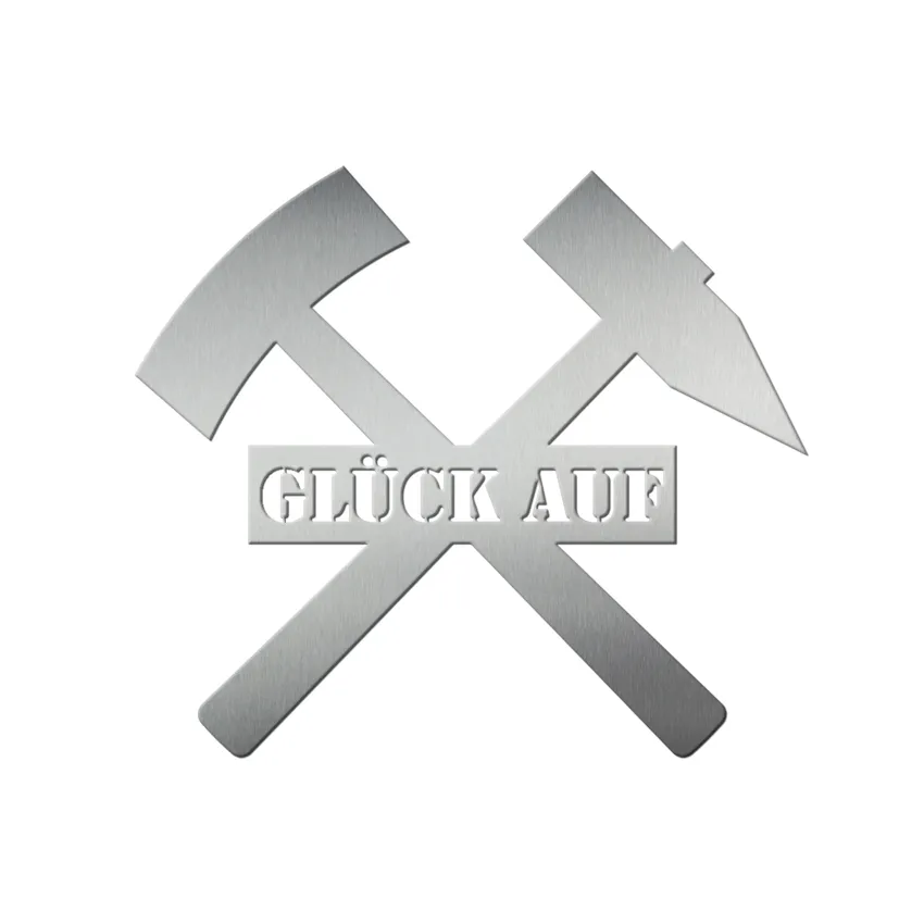 Schlägel und Eisen aus Edelstahl | Türschild