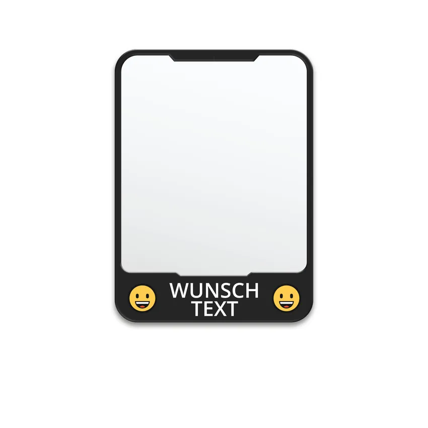 Kennzeichenhalter für Kleinkraftfahrzeuge, schwarz mit Wunschtext-/motiv farbig bedruckt, 12,2 x 16,8 cm